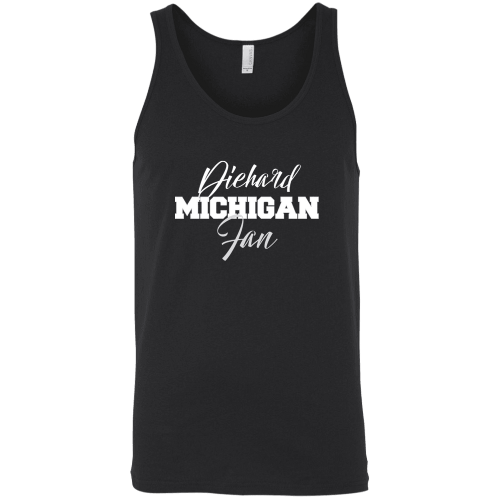 Designs by MyUtopia Shout Out:Diehard Michigan Fan Bella + Canvas Unisex Tank,Black / X-Small,Tank Tops