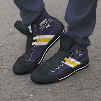 Load image into Gallery viewer, Designs by MyUtopia Shout Out:Diehard Michigan Fan Canvas High Top Shoes - Blue and Gold
