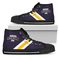 Load image into Gallery viewer, Designs by MyUtopia Shout Out:Diehard Michigan Fan Canvas High Top Shoes - Blue and Gold
