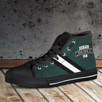Load image into Gallery viewer, Designs by MyUtopia Shout Out:Diehard Michigan Fan Canvas High Top Shoes - Green and White
