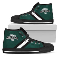Load image into Gallery viewer, Designs by MyUtopia Shout Out:Diehard Michigan Fan Canvas High Top Shoes - Green and White
