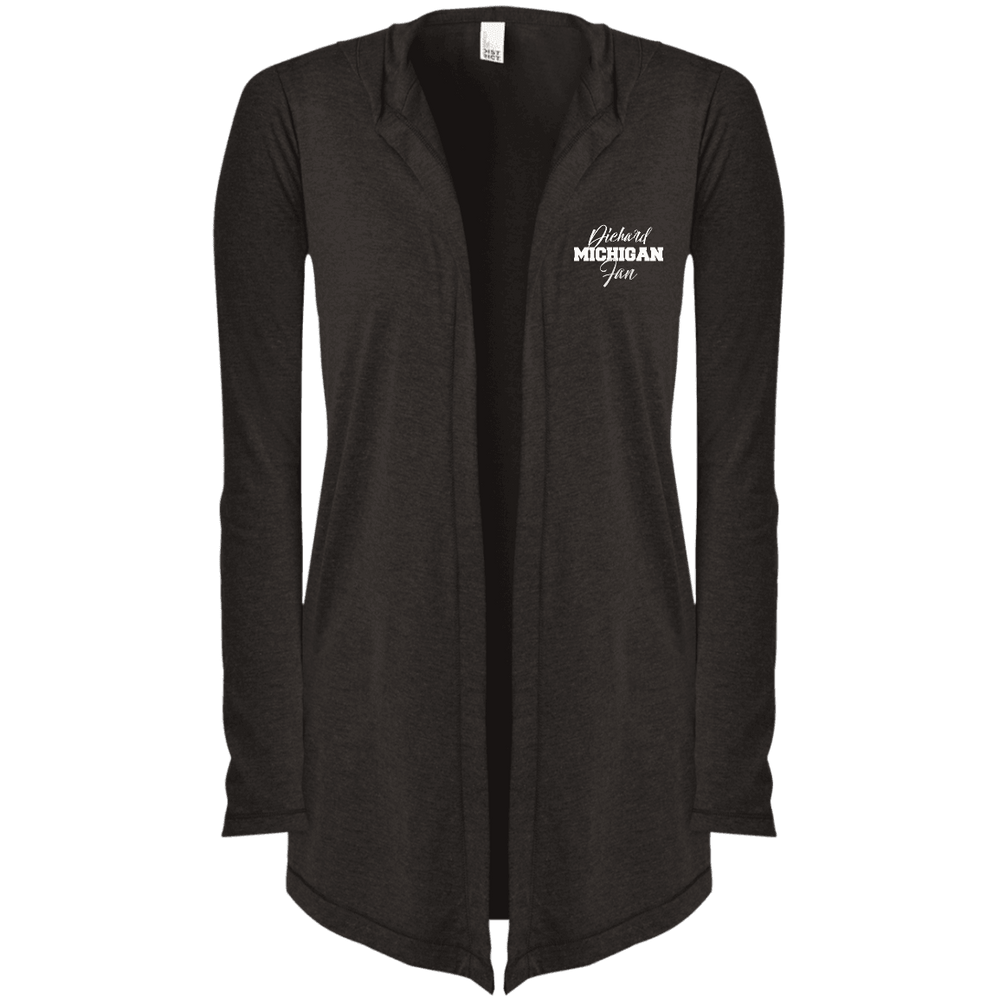 Designs by MyUtopia Shout Out:Diehard Michigan Fan District Women's Hooded Cardigan,Black Frost / X-Small,Jackets