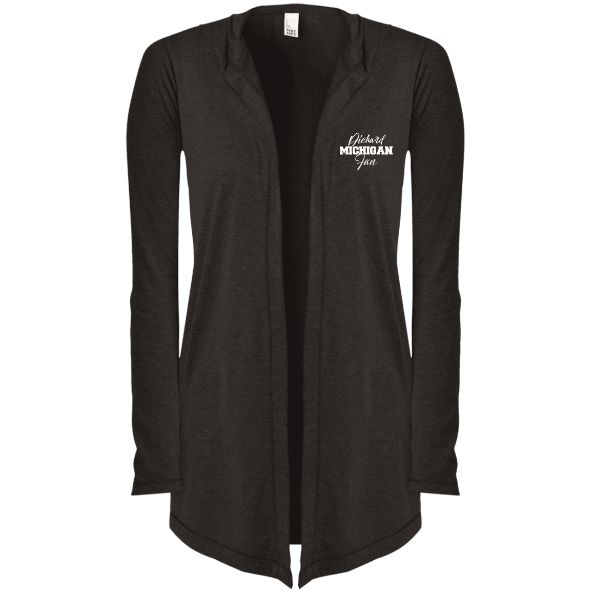 Designs by MyUtopia Shout Out:Diehard Michigan Fan District Women's Hooded Cardigan,Black Frost / X-Small,Jackets