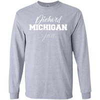 Load image into Gallery viewer, Designs by MyUtopia Shout Out:Diehard Michigan Fan Gildan LS Ultra Cotton T-Shirt
