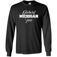 Load image into Gallery viewer, Designs by MyUtopia Shout Out:Diehard Michigan Fan Gildan LS Ultra Cotton T-Shirt,Black / S,Adult Unisex T-Shirt
