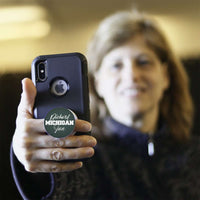 Load image into Gallery viewer, Designs by MyUtopia Shout Out:Diehard Michigan Fan Hinged Pop-out Phone Grip and stand for Smartphones and Tablets - Green
