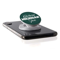 Load image into Gallery viewer, Designs by MyUtopia Shout Out:Diehard Michigan Fan Hinged Pop-out Phone Grip and stand for Smartphones and Tablets - Green
