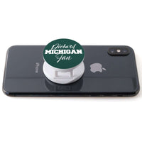 Load image into Gallery viewer, Designs by MyUtopia Shout Out:Diehard Michigan Fan Hinged Pop-out Phone Grip and stand for Smartphones and Tablets - Green
