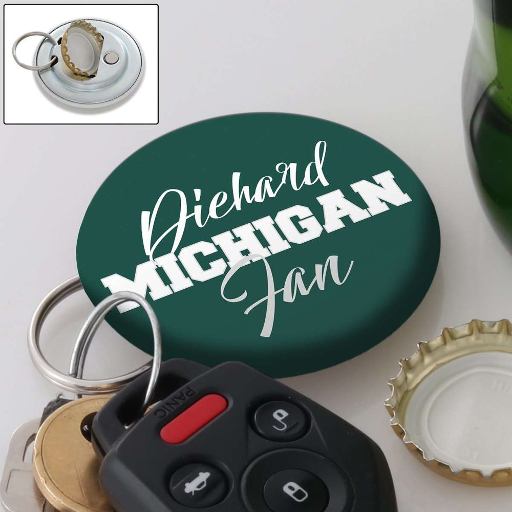 Designs by MyUtopia Shout Out:Diehard Michigan Fan Magnetic Keychain Bottle Opener