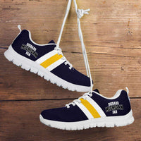 Load image into Gallery viewer, Designs by MyUtopia Shout Out:Diehard Michigan Fan Running Shoes Blue and Gold,Child 11 (EU 28) / Navy Blue,Running Shoes
