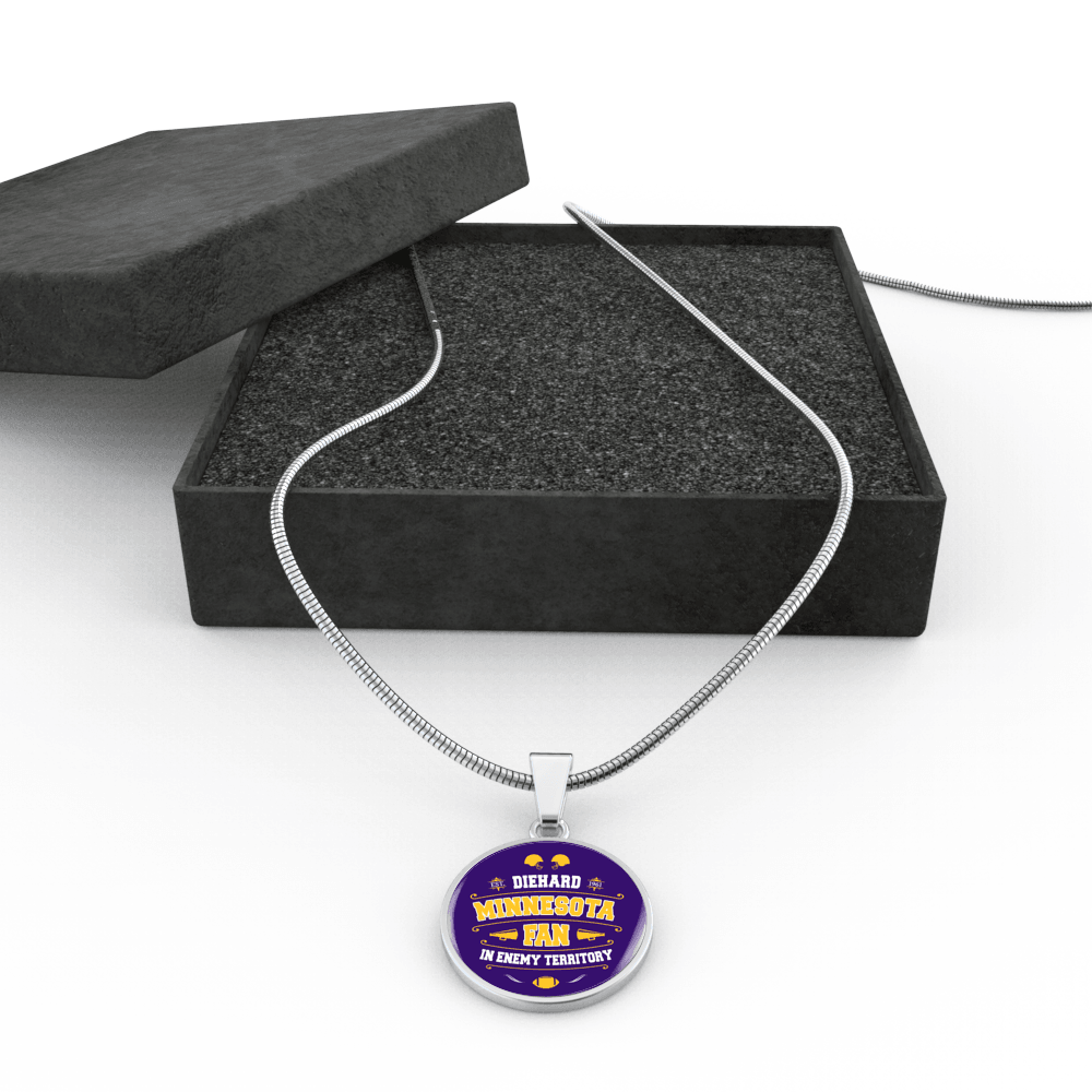 Designs by MyUtopia Shout Out:Diehard Minnesota Fan In Enemy Territory Handcrafted Jewelry,Luxury Necklace w/ adjustable snake-chain / Violet,Necklace