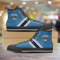 Load image into Gallery viewer, Designs by MyUtopia Shout Out:Diehard North Carolina Fan Canvas High Top Shoes - Blue and White,Men&#39;s / Mens US 5 (EU38) / Blue/White,High Top Sneakers
