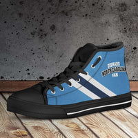 Load image into Gallery viewer, Designs by MyUtopia Shout Out:Diehard North Carolina Fan Canvas High Top Shoes - Blue and White
