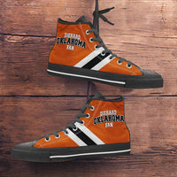 Load image into Gallery viewer, Designs by MyUtopia Shout Out:Diehard Oklahoma Fan in Orange Canvas High Top Shoes
