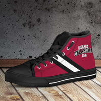 Load image into Gallery viewer, Designs by MyUtopia Shout Out:Diehard Oklahoma Sooners Fan Canvas High Top Shoes
