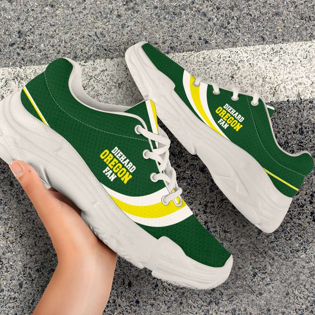 Designs by MyUtopia Shout Out:Diehard Oregon Fan Chunky Sneakers Walking Shoes,Women's / Ladies US5.5 (EU36),Chunky Sneakers