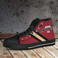 Load image into Gallery viewer, Designs by MyUtopia Shout Out:Diehard San Francisco Fan Canvas High Top Shoes
