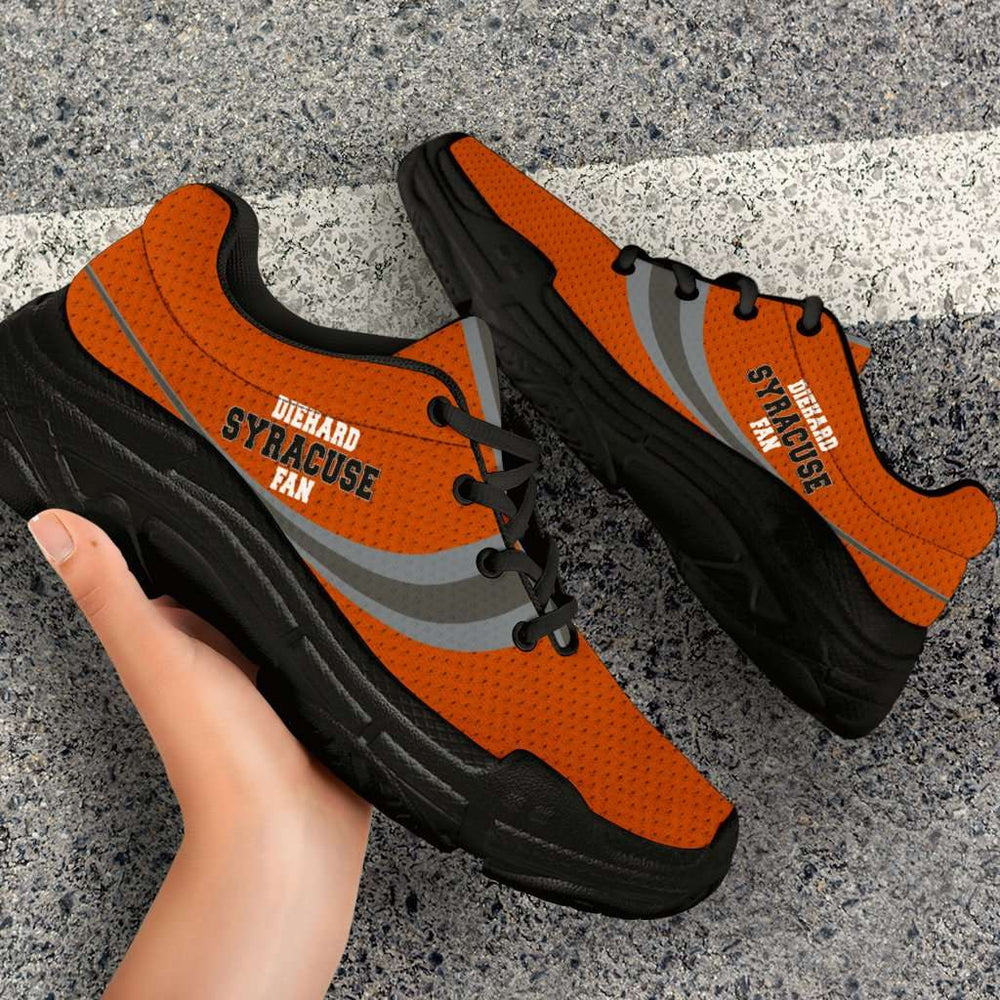 Designs by MyUtopia Shout Out:Diehard Syracuse Fan Chunky Sole Sneakers - Orange,Women's / Ladies US 5.5 (EU36) / Orange,Chunky Sneakers