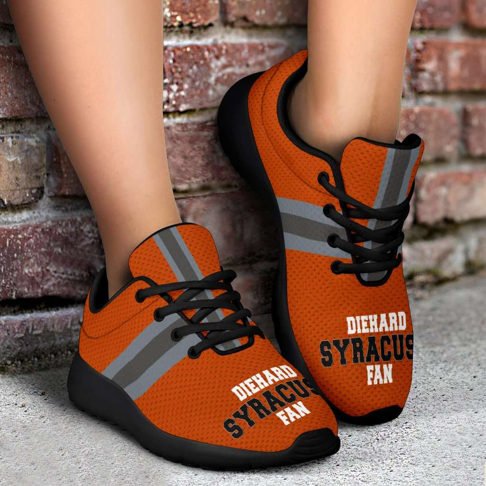 Designs by MyUtopia Shout Out:Diehard Syracuse Fan Fabric Mesh Sports Sneakers,Women's / Ladies US5.5 (EU36) / Orange,Sport Sneakers