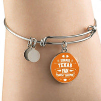 Load image into Gallery viewer, Designs by MyUtopia Shout Out:Diehard Texas Fan In Enemy Territory Handcrafted Jewelry,Bangle-Bracelet adjustable / Silver,Necklace
