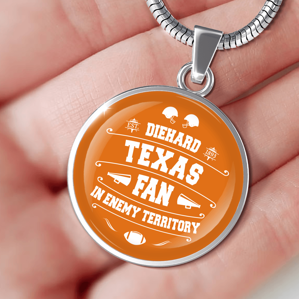 Designs by MyUtopia Shout Out:Diehard Texas Fan in Enemy Territory Handcrafted Necklace
