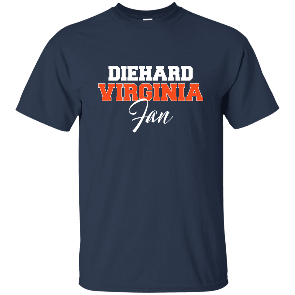 Designs by MyUtopia Shout Out:Diehard Virginia Fan Gildan Ultra Cotton T-Shirt,Navy / S,Adult Unisex T-Shirt