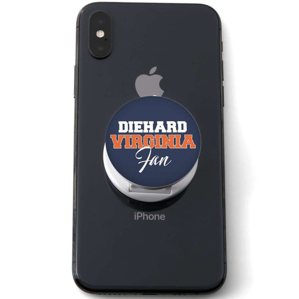 Designs by MyUtopia Shout Out:Diehard Virginia Fan Hinged Pop-out Phone Grip and stand for Smartphones and Tablets