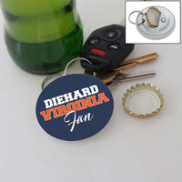 Load image into Gallery viewer, Designs by MyUtopia Shout Out:Diehard Virginia Fan Magnetic Keychain with Bottle Opener
