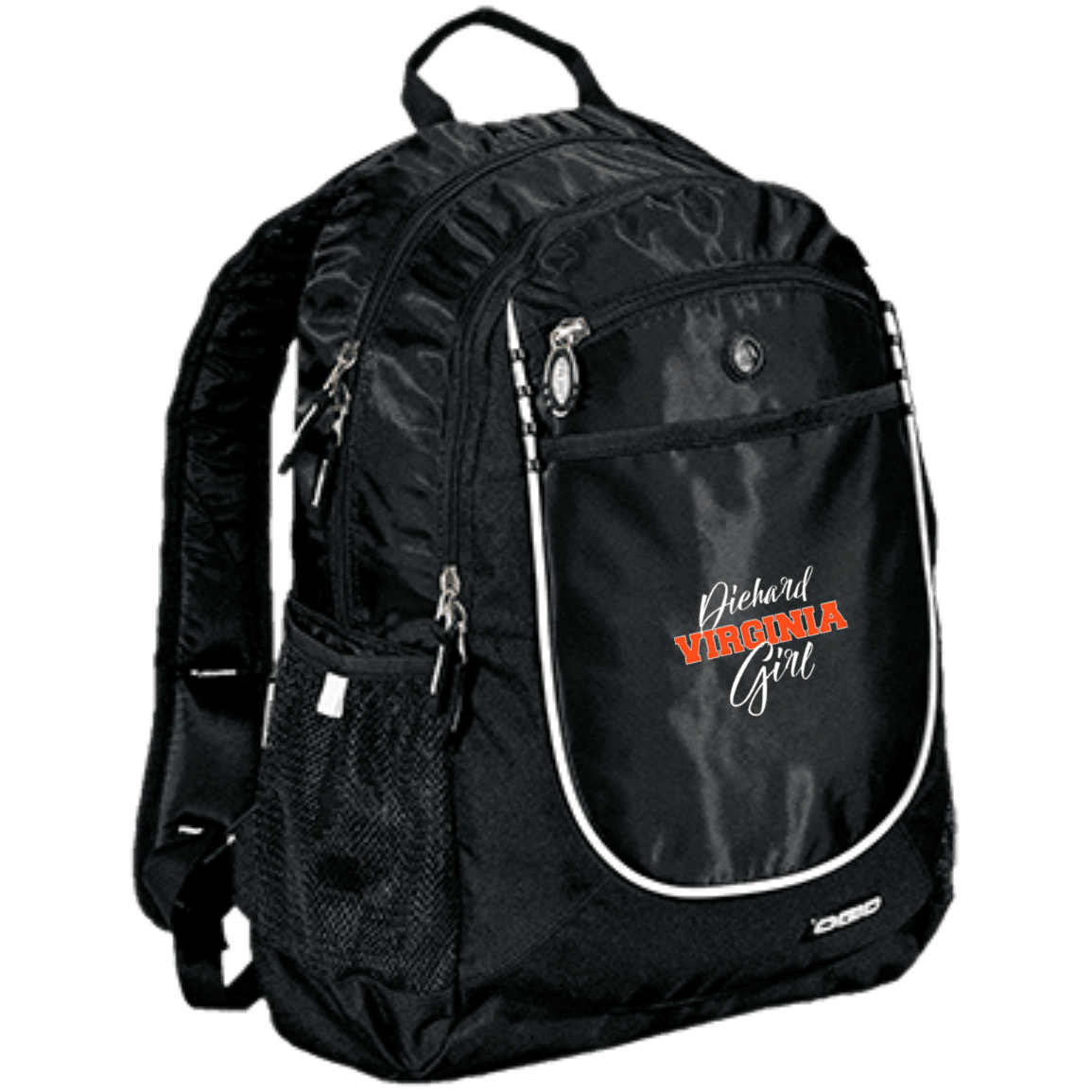 Designs by MyUtopia Shout Out:Diehard Virginia Girl Embroidered OGIO Rugged Bookbag Backpack - Black,Black / One Size,Backpacks