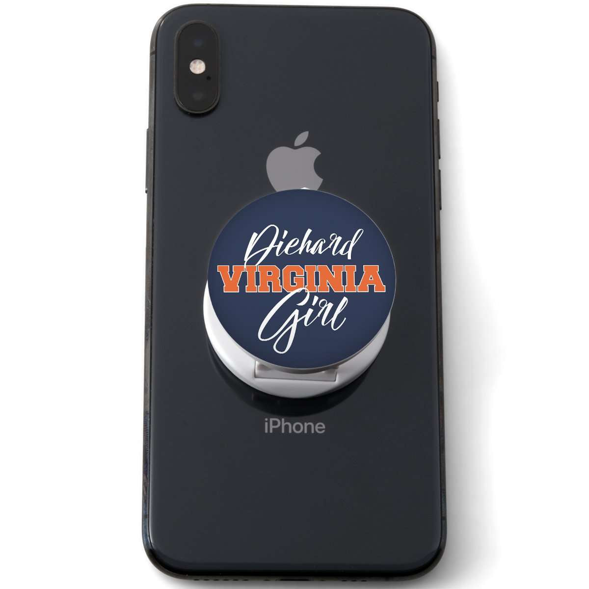 Designs by MyUtopia Shout Out:Diehard Virginia Girl Hinged Pop-out Phone Grip and Stand for Smartphones and Tablets