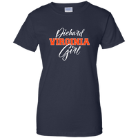 Load image into Gallery viewer, Designs by MyUtopia Shout Out:Diehard Virginia Girl Ladies&#39; 100% Cotton T-Shirt - Navy Blue,X-Small / Navy,Ladies T-Shirts
