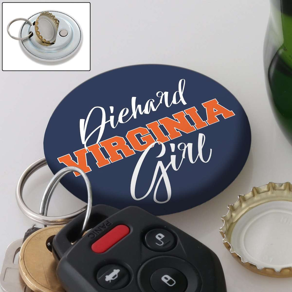 Designs by MyUtopia Shout Out:Diehard Virginia Girl Magnetic Keychain with Bottle Opener