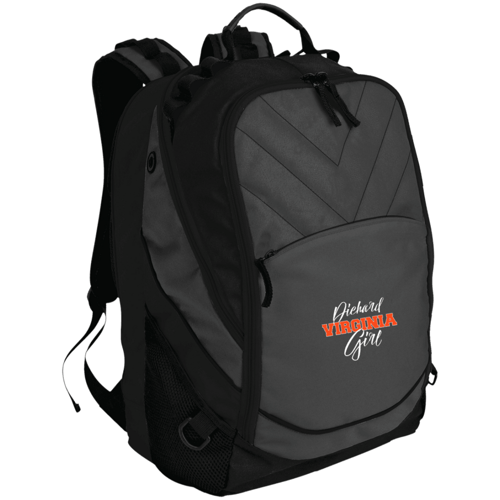 Designs by MyUtopia Shout Out:Diehard Virginia Girl Port Authority Laptop Computer Backpack,Dark Charcoal/Black / One Size,Backpacks