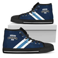 Load image into Gallery viewer, Designs by MyUtopia Shout Out:Diehard Washington Bulldogs Fan Canvas High Top Shoes - Blue
