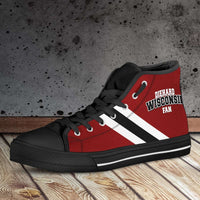 Load image into Gallery viewer, Designs by MyUtopia Shout Out:Diehard Wisconsin Fan Canvas High Top Shoes
