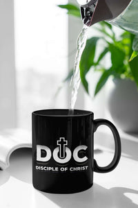 Load image into Gallery viewer, Designs by MyUtopia Shout Out:Disciple of Christ Ceramic Coffee Mug - Black,11 oz / Black,Ceramic Coffee Mug
