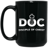 Load image into Gallery viewer, Designs by MyUtopia Shout Out:Disciple of Christ Ceramic Coffee Mug - Black,15 oz / Black,Ceramic Coffee Mug
