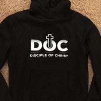 Load image into Gallery viewer, Designs by MyUtopia Shout Out:Disciple of Christ Core Fleece Pullover Hoodie,Black / S,Pullover Hoodie
