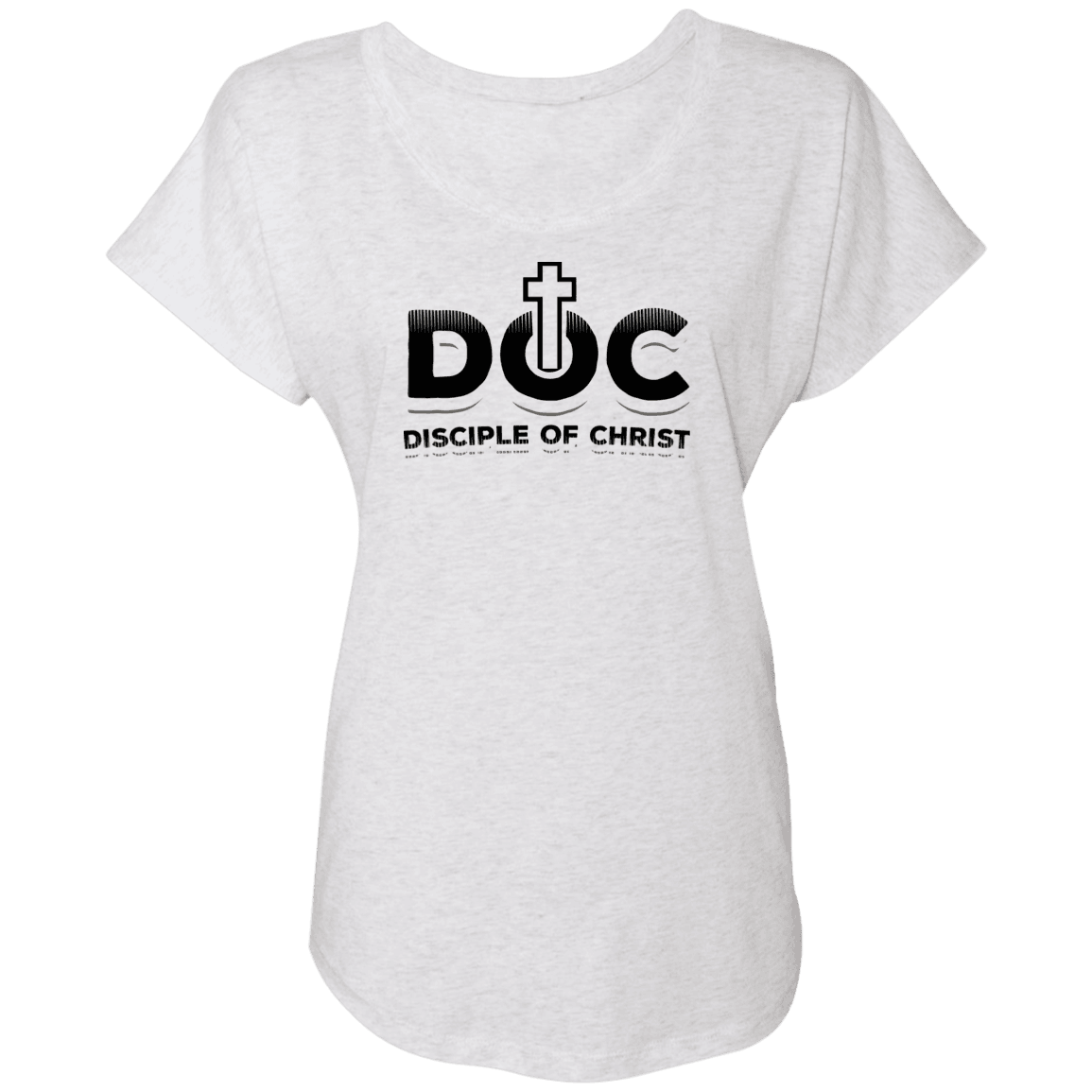 Designs by MyUtopia Shout Out:Disciple of Christ Ladies' Triblend Dolman Shirt,X-Small / Heather White,Ladies T-Shirts