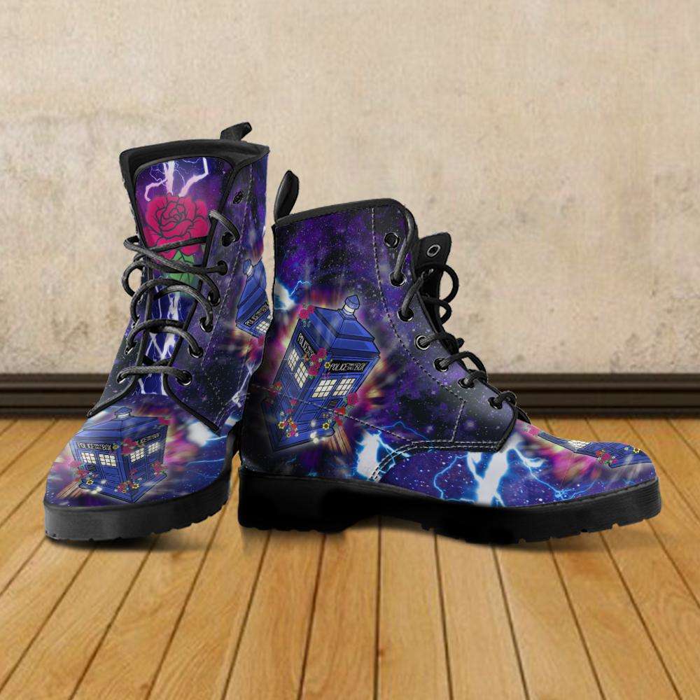 Designs by MyUtopia Shout Out:Doctor Who 13th Doctor Faux Leather 7 Eye Lace-up Boots,Men's / Mens US5 (EU38) / Black,Lace-up Boots