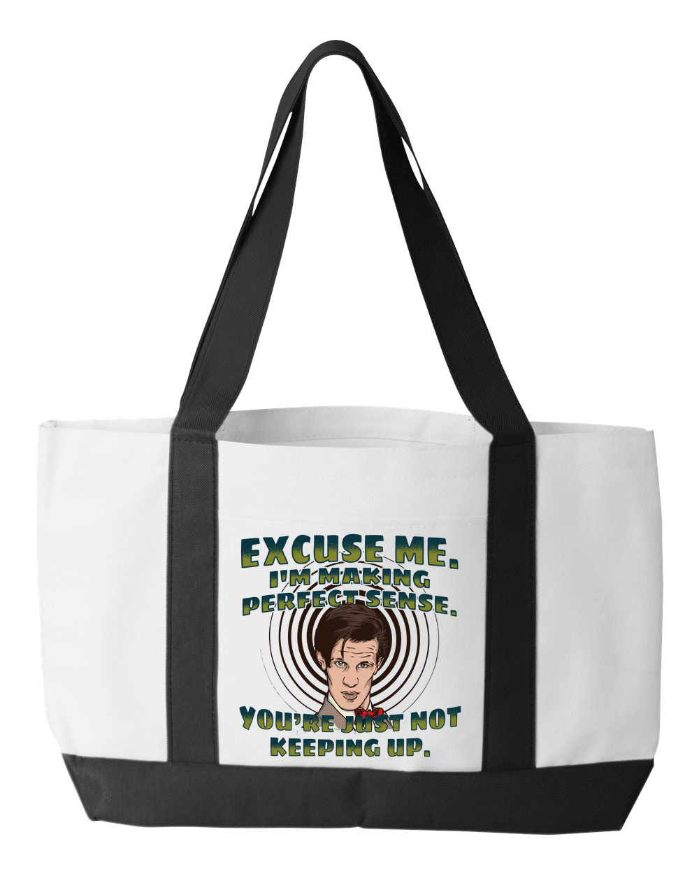 Designs by MyUtopia Shout Out:Doctor Who Quote I'm Making Perfect Sense Canvas Totebag Gym / Beach / Pool Gear Bag,Default Title,Gym Totebag