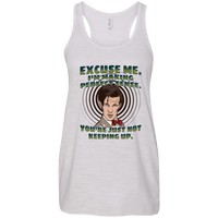 Load image into Gallery viewer, Designs by MyUtopia Shout Out:Doctor Who Quote I&#39;m Making Perfect Sense Ladies Flowy Racer-back Tank Top,Vintage White / X-Small,Tank Tops
