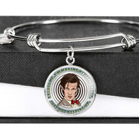 Load image into Gallery viewer, Designs by MyUtopia Shout Out:Doctor Who Quote I&#39;m Making Perfect Sense Personalized Engravable Keepsake Bangle Bracelet,Luxury Bangle (Silver) / No,Bracelets
