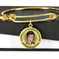 Load image into Gallery viewer, Designs by MyUtopia Shout Out:Doctor Who Quote I&#39;m Making Perfect Sense Personalized Engravable Keepsake Bangle Bracelet,Luxury Bangle (Gold) / No,Bracelets
