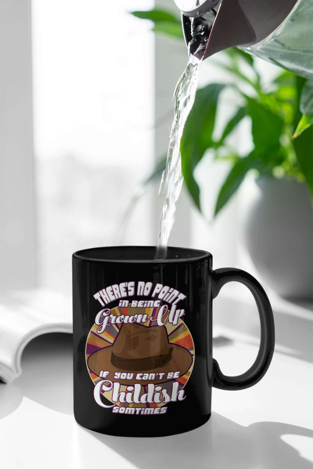 Designs by MyUtopia Shout Out:Doctor Who Quote No Point Being A Grown Up If You Can't Be Childish Ceramic Coffee Mug - Black,11 oz / Black,Ceramic Coffee Mug