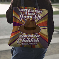 Load image into Gallery viewer, Designs by MyUtopia Shout Out:Doctor Who Quote No Point Being A Grown Up If You Can&#39;t Be Childish Fabric Totebag Reusable Shopping Tote
