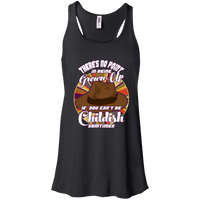 Load image into Gallery viewer, Designs by MyUtopia Shout Out:Doctor Who Quote No Point Being A Grown Up If You Can&#39;t Be Childish Ladies Flowy Racerback Tank,Black / X-Small,Tank Tops
