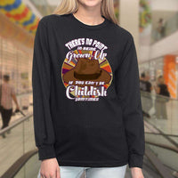 Load image into Gallery viewer, Designs by MyUtopia Shout Out:Doctor Who Quote No Point Being A Grown Up If You Can&#39;t Be Childish Long Sleeve Ultra Cotton Unisex T-Shirt,Black / S,Long Sleeve T-Shirts

