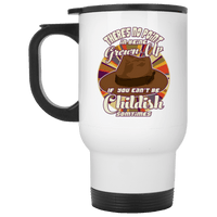 Load image into Gallery viewer, Designs by MyUtopia Shout Out:Doctor Who Quote No Point Being A Grown Up If You Can&#39;t Be Childish Travel Mug
