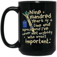Load image into Gallery viewer, Designs by MyUtopia Shout Out:Doctor Who TARDIS 900 Years of Time and Space Ceramic Coffee Mug - Black,15 oz / Black,Ceramic Coffee Mug
